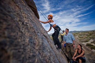 Outdoor rock climbing