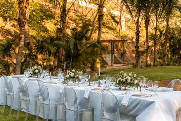 Outdoor banquet area
