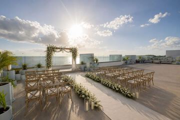 Outdoor banquet area