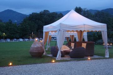 Outdoor banquet area