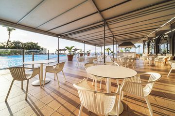 Outdoor banquet area