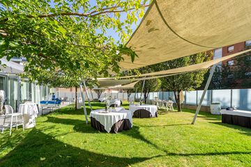Outdoor banquet area