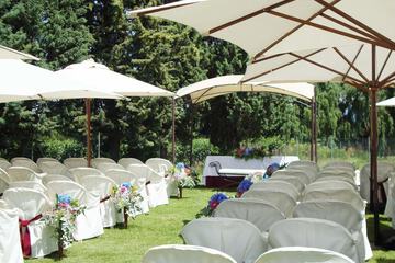Outdoor banquet area