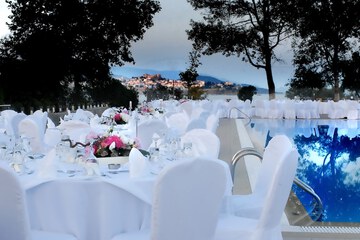 Outdoor banquet area