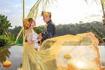 Outdoor wedding area