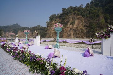 Outdoor banquet area
