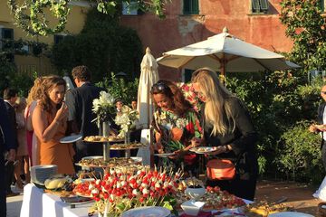 Outdoor banquet area