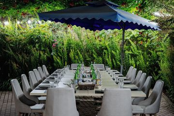 Outdoor banquet area