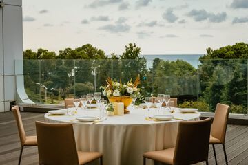 Outdoor banquet area