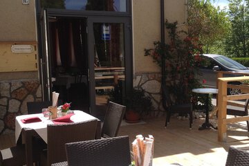 Outdoor banquet area