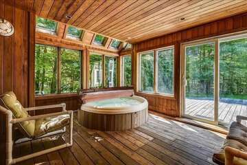 Indoor spa tub