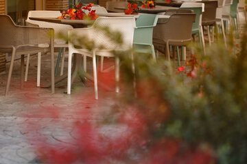 Outdoor banquet area