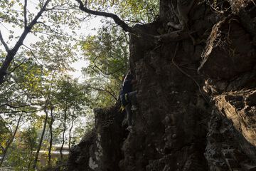 Outdoor rock climbing