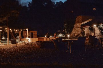 Outdoor banquet area