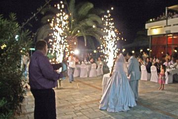 Outdoor banquet area