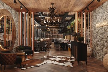 Outdoor banquet area