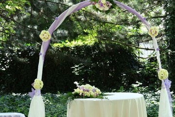 Outdoor wedding area