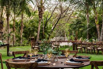 Outdoor banquet area