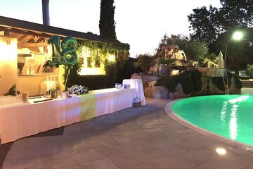 Outdoor banquet area