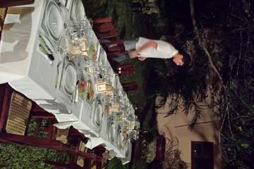 Outdoor banquet area