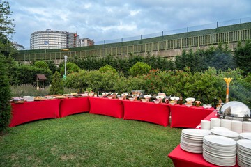 Outdoor banquet area