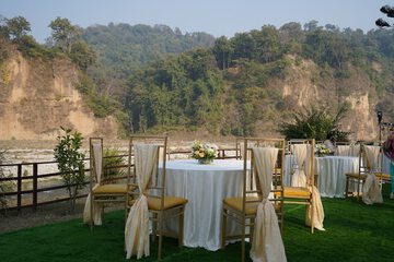 Outdoor banquet area