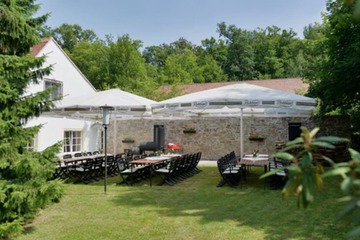 Outdoor banquet area