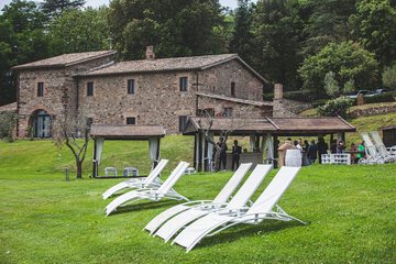 Outdoor banquet area