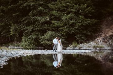 Outdoor wedding area
