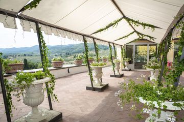 Outdoor banquet area