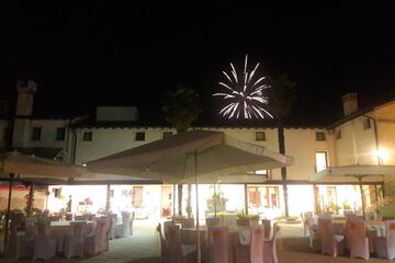 Outdoor banquet area