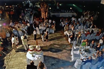 Outdoor banquet area