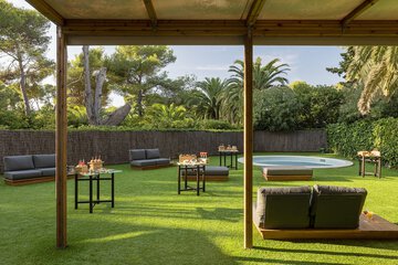 Outdoor banquet area