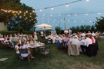 Outdoor banquet area