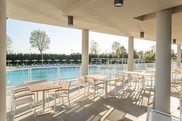 Outdoor banquet area