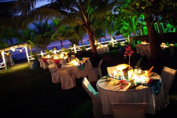 Outdoor banquet area