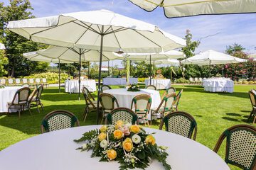 Outdoor banquet area