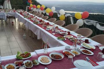 Outdoor banquet area