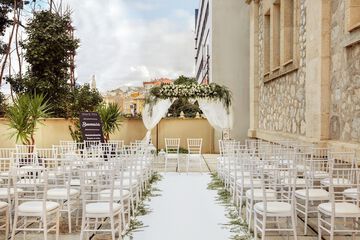 Outdoor banquet area