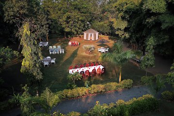 Outdoor banquet area