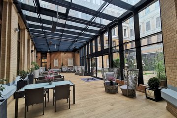 Outdoor banquet area