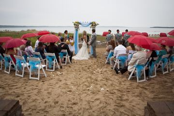 Outdoor wedding area