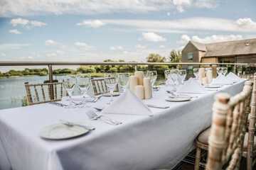 Outdoor banquet area