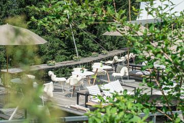 Outdoor banquet area