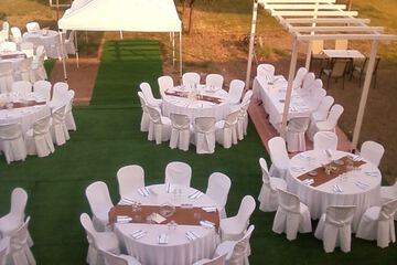 Outdoor banquet area