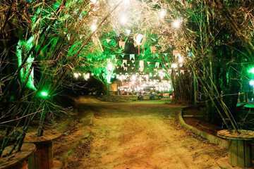 Outdoor banquet area