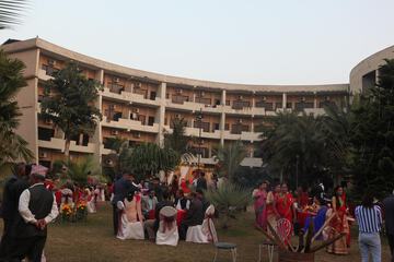 Outdoor banquet area