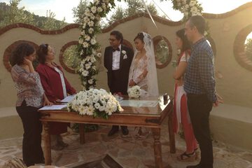 Outdoor wedding area