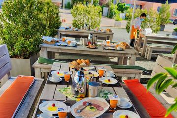 Outdoor banquet area
