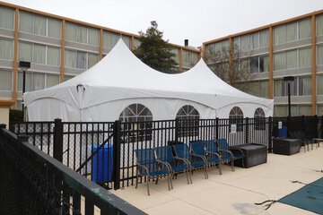 Outdoor banquet area